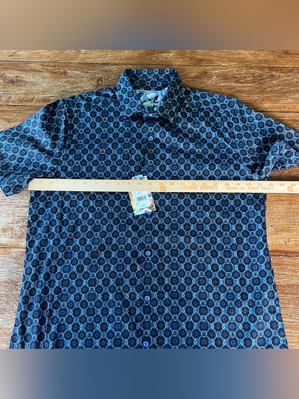 Robert Graham Bramston Navy Geometric Medallion Short Sleeve Shirt Small NWT - Picture 11 of 13